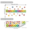 Adesivo murale bruco con numeri colorati e fiori per cameretta dei bambini - Stile Numeri Bruco Colorato (M18064)