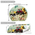 Stickers muraux animaux de la ferme et tracteur avec guide de taille et dimensions - 30x90cm (Lot de 2)