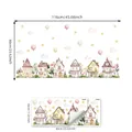 Stickers muraux aquarelle maison et montgolfière pour décoration de chambre d'enfant - 30*60cm*2Pcs (M14233)