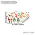 Detail view of watercolor Christmas wall decals with Santa and reindeer on 60x30cm sheet - Watercolor Santa Claus and Reindeer Style (D20564)