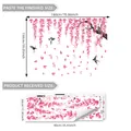 Pink vine wall stickers for living room with bird design measuring 180x150cm - Weeping Branch Swallow Style 1 (M17593) / 30x90cm