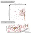 Pink flowering tree wall decal with birds and butterflies measuring 168x175 cm - Weeping Branch Swallow Style 2 (M18072) / 30x90cm
