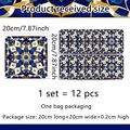 Detailed size chart for 20cm Mandala style marble pattern tile stickers set of 12 - Blue Yellow White Symmetric Pattern Style (ACZ20053) / 20x20cm, 12 Pieces/Pack