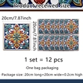 Details von 20x20cm Mandala-Fliesenaufklebern mit 12 selbstklebenden Dekoren im Set - Retro Mehrfarbiger Mandala Blumenstil (ACZ20055) / 20x20cm, 12 Stück/Packung