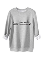 Detailansicht des grauen Fleecefutters und der weichen Rippbündchen des Sweatshirts - S / Hellgrau
