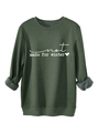 Detail eines dunkelgrünen Sweatshirts mit weichem Fleece-Futter und Logo-Aufdruck - S / Armeegrün