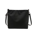Minimalist black tote bag in matte faux leather with adjustable strap for women - Black