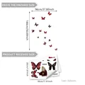 Red and black butterfly window stickers for home decor set of 3 static cling decals - Red Black Butterfly (D12033)