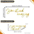 Größentabelle für goldene You Look Amazing Wandsticker mit Maßen in cm und Zollangaben - You Look Amazing Stil (TJ13570) / 10x30cm