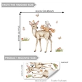 Stickers muraux animaux de la forêt avec cerf lapin et écureuil pour décoration maison - 30x60cm