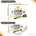 Vinilo decorativo clases de cocina con gorro de chef y utensilios dorados hogar - Tema Clases De Cocina (TJ17505)