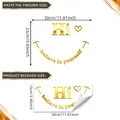 Stickers muraux miroir doré avec inscription Hi et citations de motivation inspirantes - Style Hi Believe In Yourself (TJ13573)