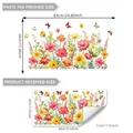 Größentabelle für Blumen-Schmetterling-Fensteraufkleber mit detaillierten Maßen und Layout - Tulpen-Gänseblümchen-Stil (D18032) / 30*60cm