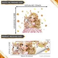 Adesivi murali con unicorno rosa e principessa per cameretta con motivi floreali - Set Principessa e Unicorno (TJ13574--30*90cm*2pcs)