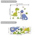 Stickers muraux dinosaures 110x100cm tableau des tailles pour décor de chambre - Ensemble de Dinosaures de Dessin Animé (B16521)