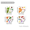 Set de 4 pegatinas navideñas de 30x30cm con diseños de Papá Noel, muñeco de nieve y renos - Juego Papá Noel Muñeco Nieve Reno (D20212)