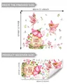 Detailed size specifications for pink fairy and flower house wall stickers 30x60cm - Single Sheet (M16555)