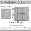 Size chart showing 20x20cm marble pattern wall stickers in a 12-piece set for home decor - Grey Offset Brick Pattern (ACZ20036) / 20*20cm*12Pcs