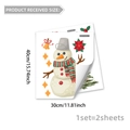 Detalle del set de 2 láminas de pegatinas navideñas con muñeco de nieve y abetos - Juego Muñeco de Nieve Árbol de Navidad Floral (D20216)