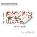 Detailed sheet of watercolor Christmas gnome window stickers with festive holiday gift boxes - Christmas Elves Style (D20230) / 30*60cm (1 Sheet)