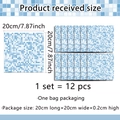 Detail showing 12-piece pack of blue mosaic adhesive wall tiles, each 20x20cm size - Blue Gradient Mosaic Texture (ACZ20037) / 20*20cm*12Pcs