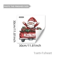 Détails du sticker de Noël gnome sur camion rouge avec dimensions de 30x30cm - Style Camion Rouge Gnome (C20084)