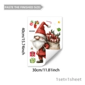 Vue détaillée du sticker de Noël gnome 30x40cm avec éléments décoratifs de fête - Style Gnome avec Cadeaux (C20090)