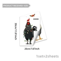 Stickers de fenêtre coq noir de Noël avec bonnet de Père Noël pour déco festive - Style Coq de Noël (C20092)