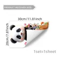 Detailed size chart showing 30x20cm dimensions for a hand-painted panda window sticker - Panda on Tree Stump with Flowers (D16061)