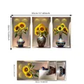Vinilo decorativo de girasol con tabla de tallas y medidas finales 95x50cm - Estilo Jarrón de Porcelana Girasol (ATW14106)