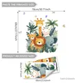 Stickers muraux animaux de dessin animé avec girafe et éléphant pour chambre - Lion Éléphant Animaux de la Jungle (M12078)