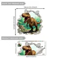 Guide des tailles du sticker dinosaure 3D avec dimensions finies et de la planche - Style de Mur Brisé Tyrannosaure Rex (B13527) / 30*60cm (2 Feuilles)