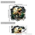 Sticker mural 3D dinosaure effet mur brisé de 59x56cm pour décor de salon et chambre - Style de Mur Brisé Dinosaure Réaliste (B13528) / 30*60cm (2 Feuilles)