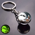 Luminous Christmas keychain with Santa Claus silhouette and green glow in the dark - Santa Claus Reindeer Silhouette (JY008516-4)
