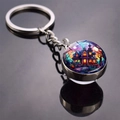 Porte-clés boule de verre citrouille d'Halloween avec maison mystérieuse au clair de lune - Style Maison Mystère au Clair de Lune (JY008512-3)
