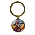 Halloween keychain featuring a scary scarecrow skull pendant in bronze metal finish - Devil Scarecrow-Bronze(JY008505-铜11)