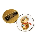 Igel-Pilot Emaille-Abzeichen mit Bronze-Rückseite und Sicherheitsverschluss-Pin - Flieger Igel (Bronzebasis)