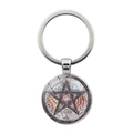 Five elements pentagram keychain featuring spirit air water fire earth and tree of life - Four Elements and Tree of Life (JY008547-Silver 6)
