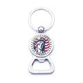 Silver metal Statue of Liberty beer bottle opener keychain with US flag emblem - LIBERTY LADIES OMAHA Style (JY008535-5)
