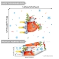 Cartoon Weihnachtsmann Rakete Wandsticker fürs Wohnzimmer mit Maßen und Set-Details - Weihnachtsmann Rakete Stil (M12051) / 30x90cmx2 Blätter