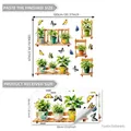 Size guide for self-adhesive grass and flower pot wall stickers measuring 100x100cm - Creative Potted Plants & Butterflies (M17554)