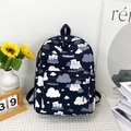 Dunkelblauer Dinosaurier-Rucksack mit Eisbären- und Wolkenmustern und Tragegriff - Schwarz