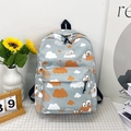 Graublauer Dinosaurier-Rucksack mit Bärenprint und großem Fassungsvermögen für Mädchen - Grau