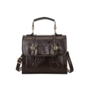 Classic coffee brown small square handbag with vintage star detail and top handle - Brown