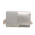 Fashionable silver crossbody bag with sparkling rhinestone accents and adjustable strap - Silver