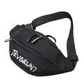 Classic black nylon crossbody bag with TEVGRUN7 letter print and adjustable strap - Black
