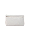 Weiße Clutch mit Krokodilprägung und eleganten goldenen Metallknöpfen für Damen - Weiß