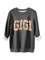 Détail du sweat Gigi montrant la doublure en polaire blanche et le poignet côtelé - S / Gris clair