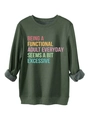 Détail d'un sweat-shirt vert foncé montrant la doublure en polaire grise et les poignets - S / Vert Militaire