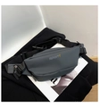 Borsa a tracolla moto grigio scuro opaco con logo sport1 e tracolla in nylon regolabile - Grigio